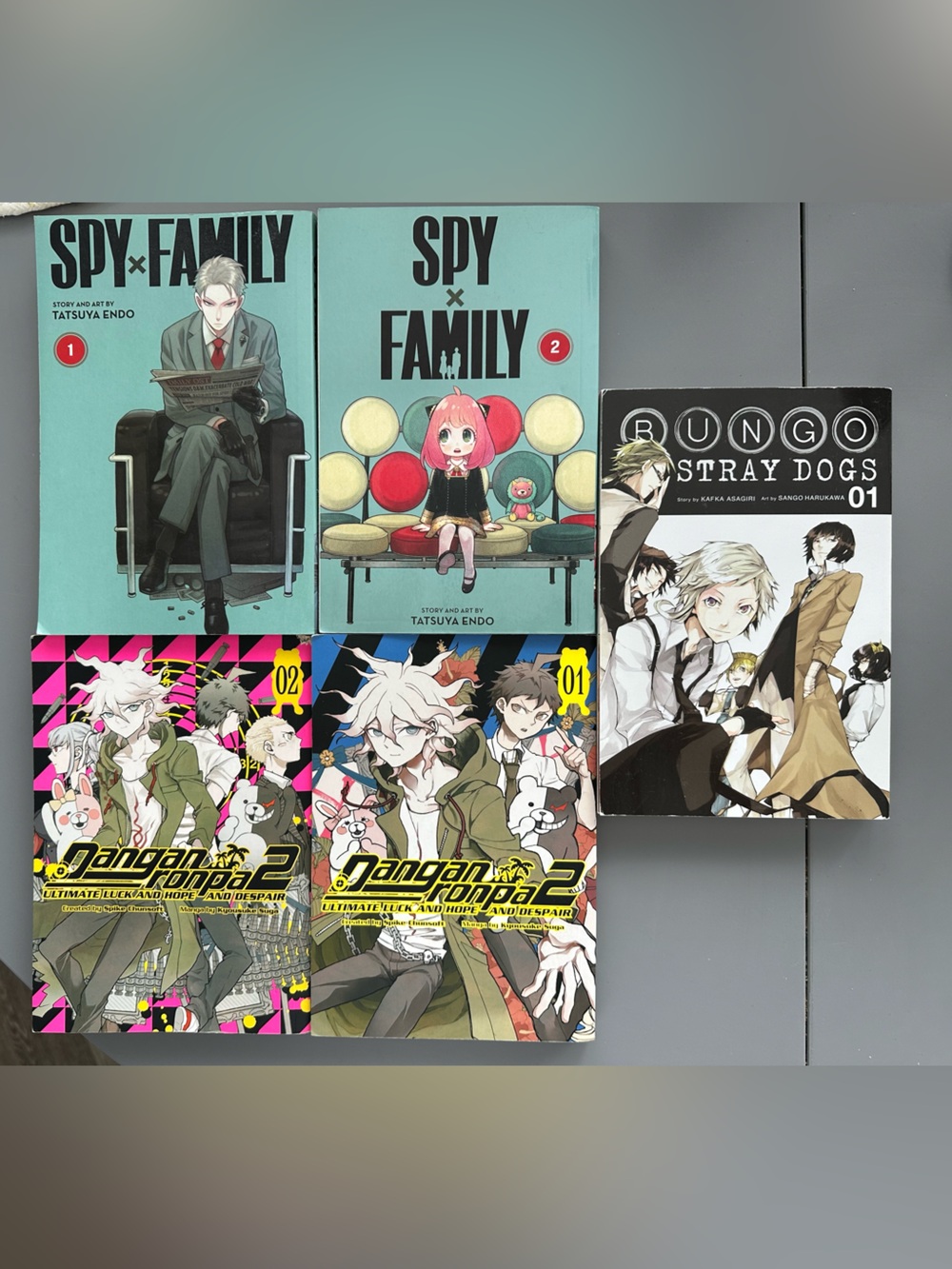 5-Book Manga Lot SPY x FAMILY Danganronpa 2 Bungo Stray Dogs English
